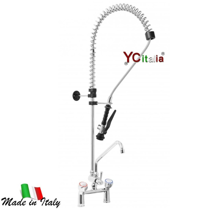 Doccione biforo canna a C Ø18x250 mm e doccetta