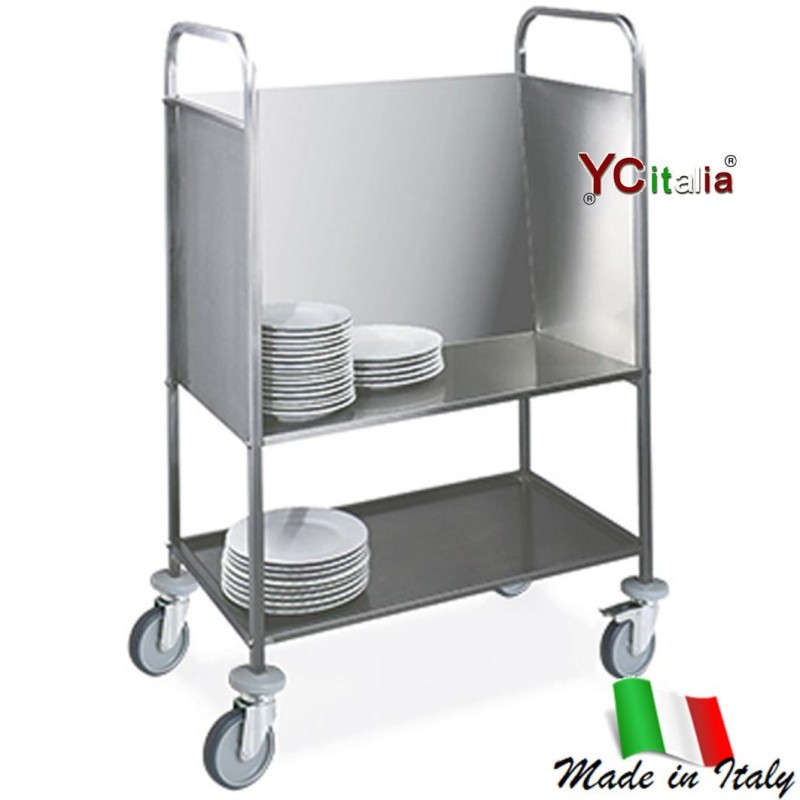 Carrello inox portapiatti