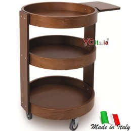 Carrello rotondo in legno 59x80