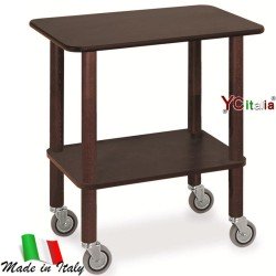 Gueridon carrello in legno color noce