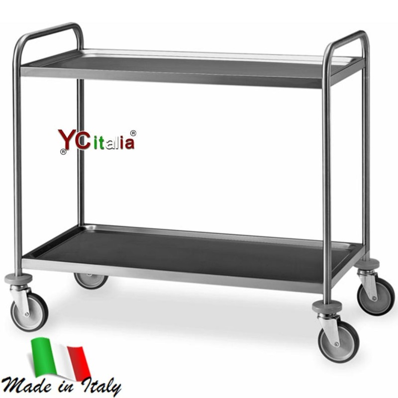 Carrello acciaio, piano imbullonato 109x59x95