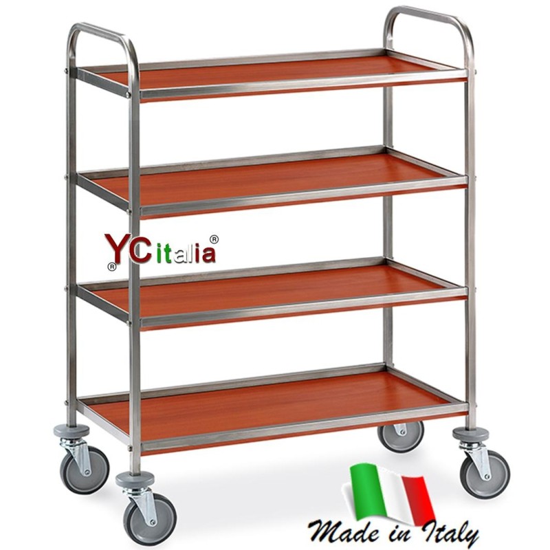 Steel trolley 101x52x137 h oak