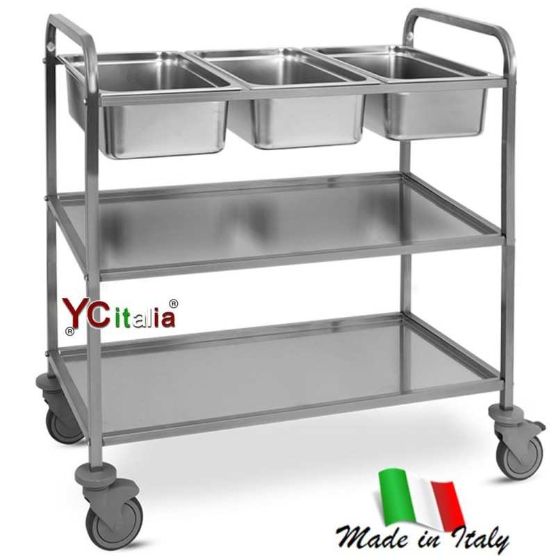 440,00 €F.A.R.H. Snc Di Bottacin Antonio & CChariot en acier 112x62x112Chariots en acier inoxydable