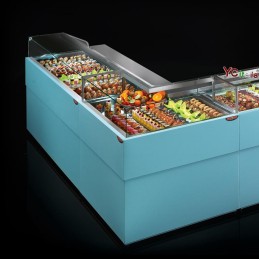 Vetrina Espositiva Refrigerata Pasticceria L1377xP940xH1064|Banchi per pasticceria