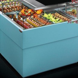 Vetrina pasticceria refrigerata ad angolo 90° aperto