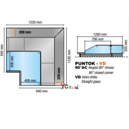 Conteneur réfrigéré à angle 90° ouvert