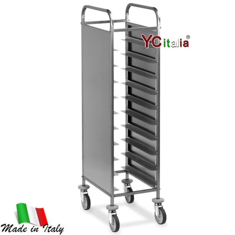 Carrello portavassoi acciaio inox