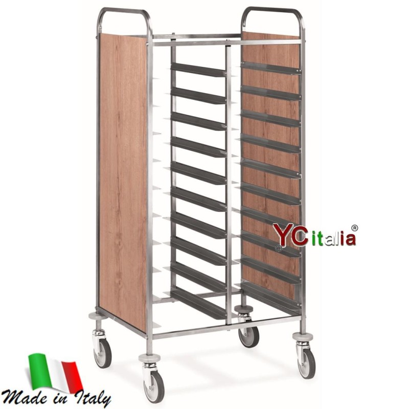 Carrello portavassoi color rovere 20 gn1/1