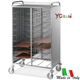 Carrello portavassoi inox