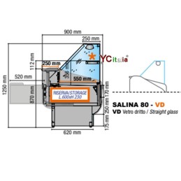 1 047,60 €F.A.R.H. Snc Di Bottacin Antonio & CVitrine réfrigérée de comptoir L1040 x P 900 x H 1250 à vitrage droitVerre ventilé