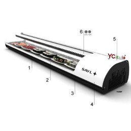 Vetrina refrigerata per sushi1788 x 395 x 245 mm