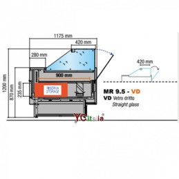 Vitrage réfrigéré L1520 x P1175 x H1200 en verre droit