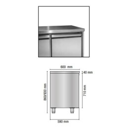 Table réfrigérée 2 portes 1460x600x860/930 mm