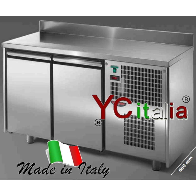 Tavolo refrigerato inox 2 porte con alzatina