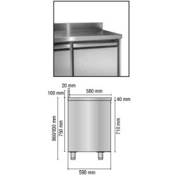 Table réfrigérée 3 portes avec porte 1910x600x960/1030m m