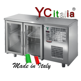 Tavolo refrigerato 2 porte a vetro 1460x600x860/930 mm