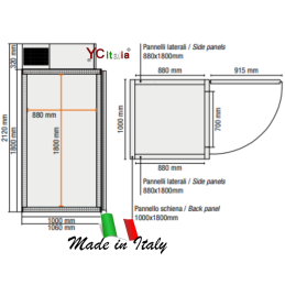 Minicella congelatore 1000X1000X2120 con motore BT2.160,00 €Celle per la ristorazioneF.A.R.H. Snc Di Bottacin Antonio & C