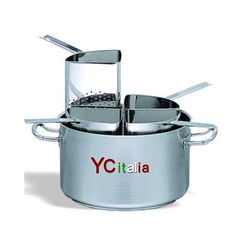 Casseruola inox completa di 4 colapasta