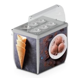 Vetrine e banchi refrigerati con carapine per gelati