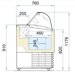 2 110,00 €F.A.R.H. Snc Di Bottacin Antonio & CVetrina 4 gusti vetri curviVerre de glace standard