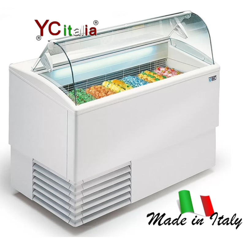 Vetrina 4 gusti con vetri curvi 824x760x1176|Vetrine gelato
