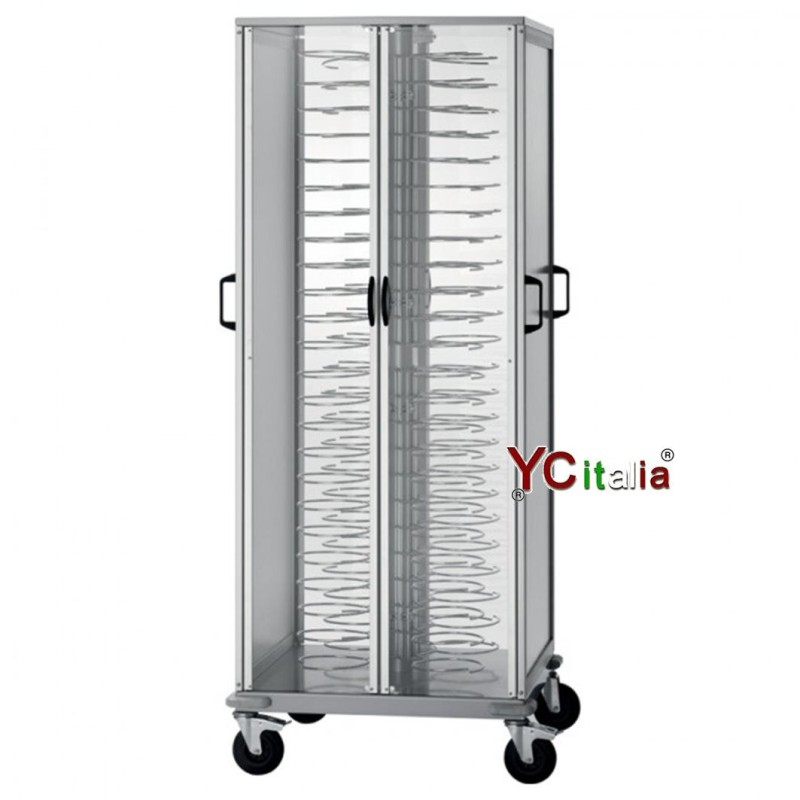 Carrello portapiatti 88 piatti cromato ⌀ 25/31