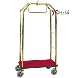 Carrello portavaligie ottonato 95x55x190 h