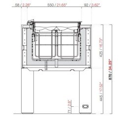 Dimensioni vetrina gelato professionale Bellevue per 8, 10 o 12 carapine