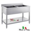 Lavello inox su gambe doppia vasca