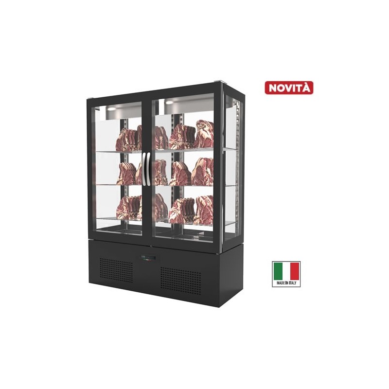5 993,00 €F.A.R.H. Snc Di Bottacin Antonio & CFrigo vetrina con vetri sui 4 lati per frollatura 900 ltArmoires de réfrigération en acier inoxydable
