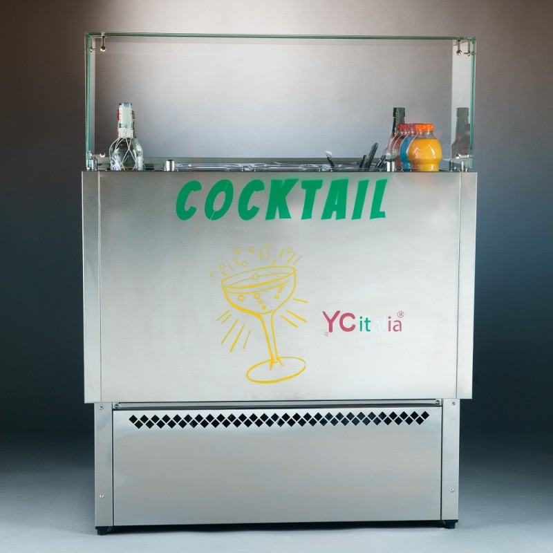 Cocktail Station Professionale Refrigerata - 12 Bottiglie e 2 Riserve|Cocktail station