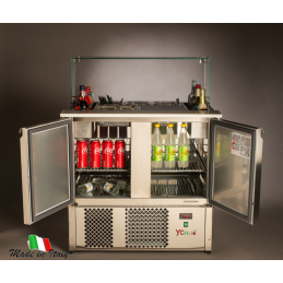 Cocktail Station Professionale Refrigerata - 12 Bottiglie e 2 Riserve|Cocktail station
