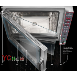 Forno digitale autopulente a convezione 5 teglie/griglie