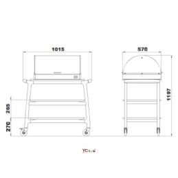 1.855,00 €F.A.R.H. Snc Di Bottacin Antonio & CCarrelli KühlzimmerGekühlte Servierwagen Artemide Ref g