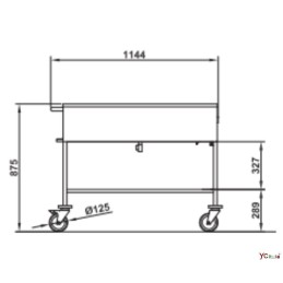 Chariot thermique en acier Capricorne 3/1