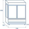 Vetrina refrigerata murale con porte scorrevoli 1510x635x2096