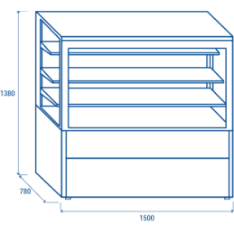Vetrina refrigerata 1500x780x1380