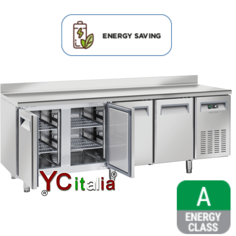 Table réfrigérée avec 4 portes ventilées -2 +8 C° 2250x700x950 h