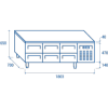 Tavolo refrigerato 6 cassetti scorrevoli GN1/1