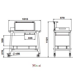 Carrello in legno porta bottiglie