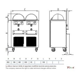 copy of Vetrina gelato con mantecatore 4 gusti