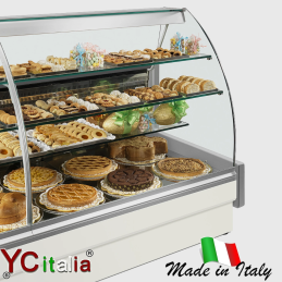 Banco vetrina per servizio assistito statica 2200x960x1240 vetri curvi|Banchi pasticceria