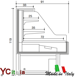 Vetrina self service 1875x910x1190 per take-away, salumi e formaggi sushi