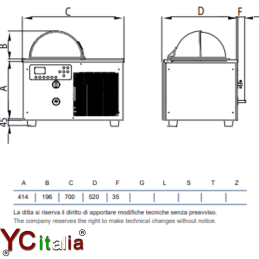 Vetrina gelato con mantecatore