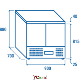 Saladette refrigerata GN1/1 900x700x880