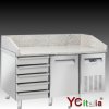 Banco pizza con 5 cassetti e sovrastruttura|banchi pizza con cassettiera