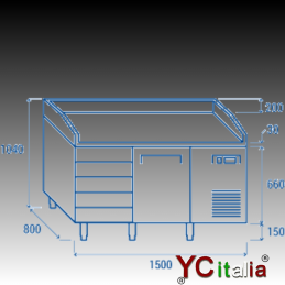 Banco pizza con 5 cassetti e sovrastruttura1.844,00 €1.844,00 €banchi pizza con cassettieraF.A.R.H. Snc Di Bottacin Antonio & C