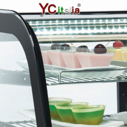Espositore vetrina refrigerata 100 Lt|Vetrina refrigerata da banco 3 piani