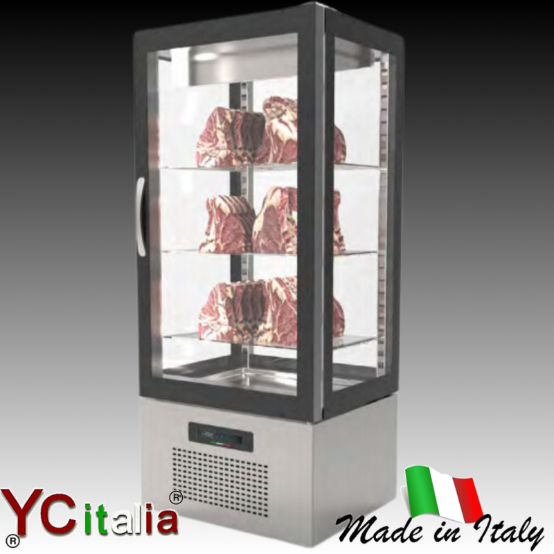 Frigo vetrina vetri sui 4 lati per frollatura carne 500 lt|Armadi frigo per stagionatura e frollatura