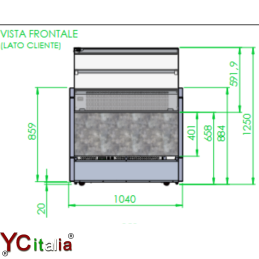 Vetrina con refrigerazione semiventilata 1040x780x